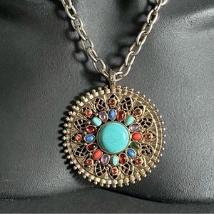 Graziano Ethnic Cabochon Pendant Necklace